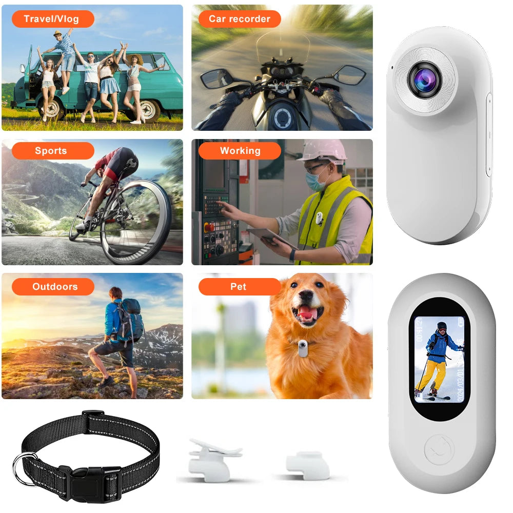 PetCamGo 1080P Mini Action Cam – Portable HD Pet & Sports Recorder