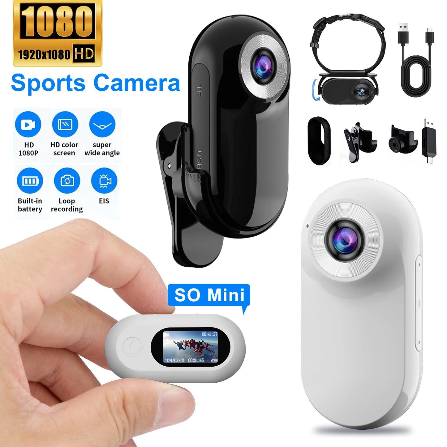 PetCamGo 1080P Mini Action Cam – Portable HD Pet & Sports Recorder